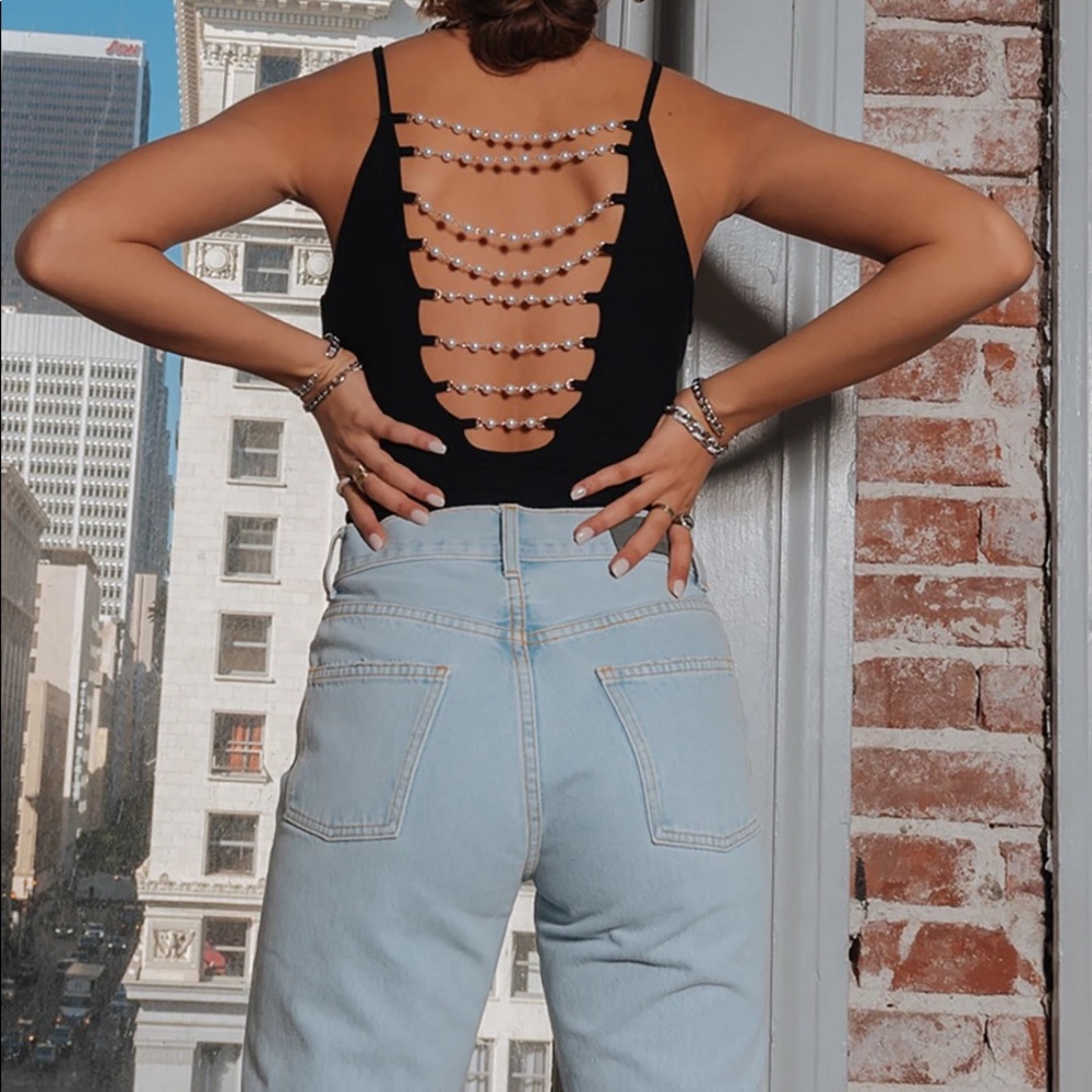 Black pearl body suit